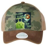 Funny Alien Cat Meme Glerp Glorp Zep Zep Legacy Tie Dye Trucker Hat