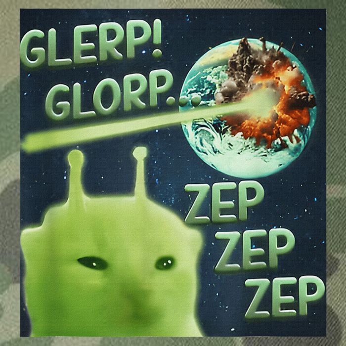 Funny Alien Cat Meme Glerp Glorp Zep Zep Legacy Tie Dye Trucker Hat