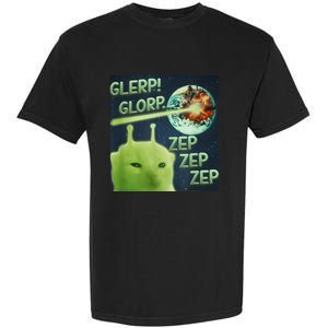 Funny Alien Cat Meme Glerp Glorp Zep Zep Garment-Dyed Heavyweight T-Shirt