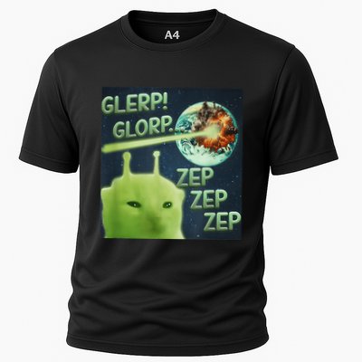 Funny Alien Cat Meme Glerp Glorp Zep Zep Performance Shirt