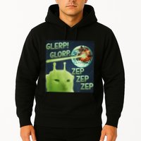 Funny Alien Cat Meme Glerp Glorp Zep Zep Hoodie