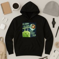 Funny Alien Cat Meme Glerp Glorp Zep Zep Hoodie