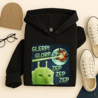Funny Alien Cat Meme Glerp Glorp Zep Zep Hoodie