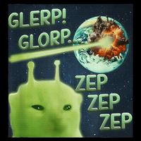 Funny Alien Cat Meme Glerp Glorp Zep Zep Sweatshirt