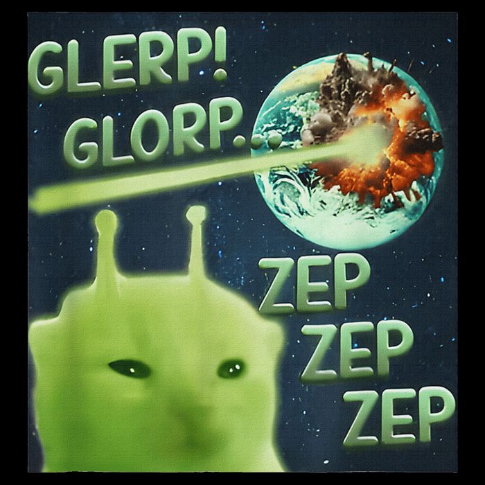 Funny Alien Cat Meme Glerp Glorp Zep Zep Sweatshirt