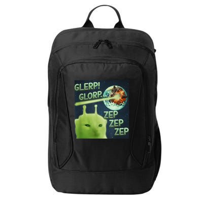 Funny Alien Cat Meme Glerp Glorp Zep Zep City Backpack