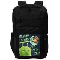 Funny Alien Cat Meme Glerp Glorp Zep Zep Impact Tech Backpack