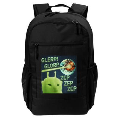 Funny Alien Cat Meme Glerp Glorp Zep Zep Backpack