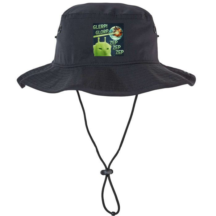 Funny Alien Cat Meme Glerp Glorp Zep Zep Bucket Hat