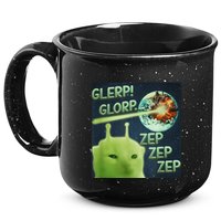 Funny Alien Cat Meme Glerp Glorp Zep Zep 15oz Campfire Ceramic Mug