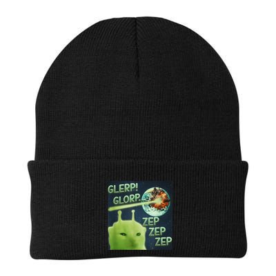 Funny Alien Cat Meme Glerp Glorp Zep Zep Beanie