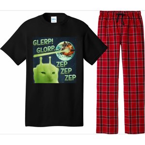 Funny Alien Cat Meme Glerp Glorp Zep Zep Pajama Set