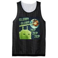 Funny Alien Cat Meme Glerp Glorp Zep Zep Mesh Reversible Basketball Jersey Tank