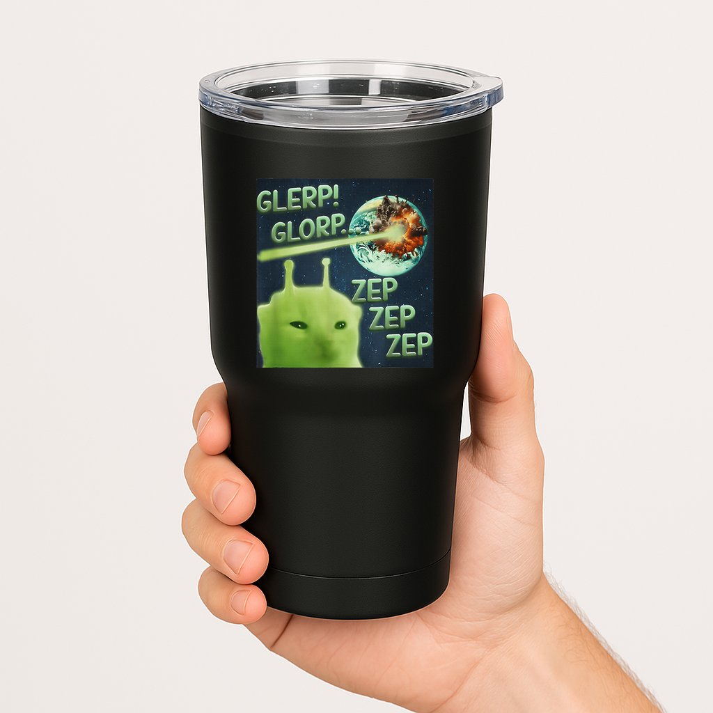 Funny Alien Cat Meme Glerp Glorp Zep Zep Tumbler
