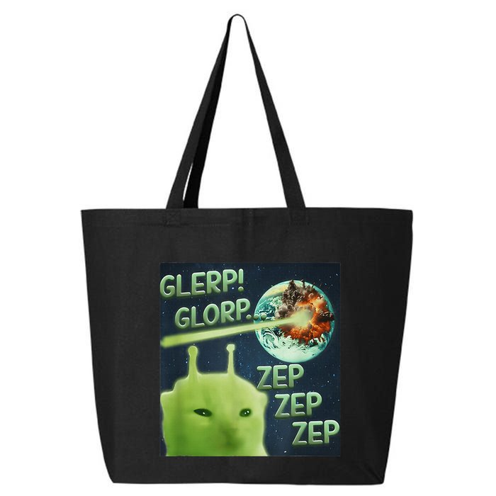 Funny Alien Cat Meme Glerp Glorp Zep Zep 25L Jumbo Tote