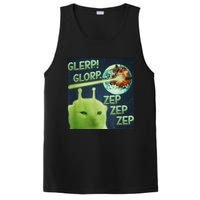 Funny Alien Cat Meme Glerp Glorp Zep Zep PosiCharge Competitor Tank