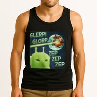 Funny Alien Cat Meme Glerp Glorp Zep Zep Tank Top