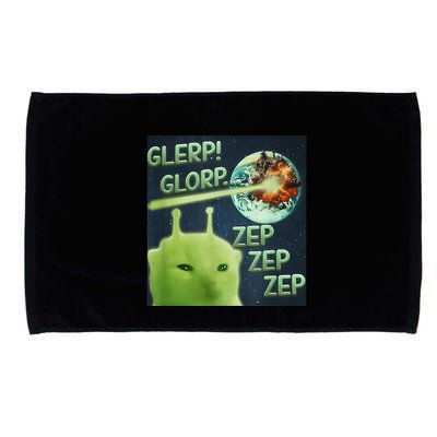 Funny Alien Cat Meme Glerp Glorp Zep Zep Microfiber Hand Towel