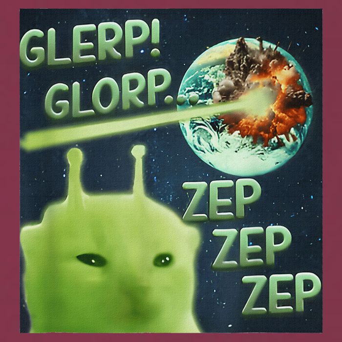 Funny Alien Cat Meme Glerp Glorp Zep Zep 16oz Travel Tumbler