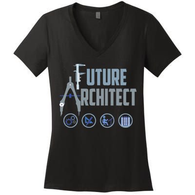Future Architect Cute Landscape Artists Funny Women's V-Neck T-Shirt