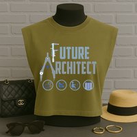Future Architect Cute Landscape Artists Funny Garment-Dyed Women's Muscle Tee