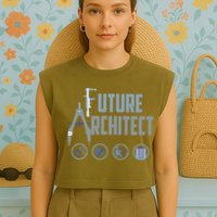 Future Architect Cute Landscape Artists Funny Garment-Dyed Women's Muscle Tee
