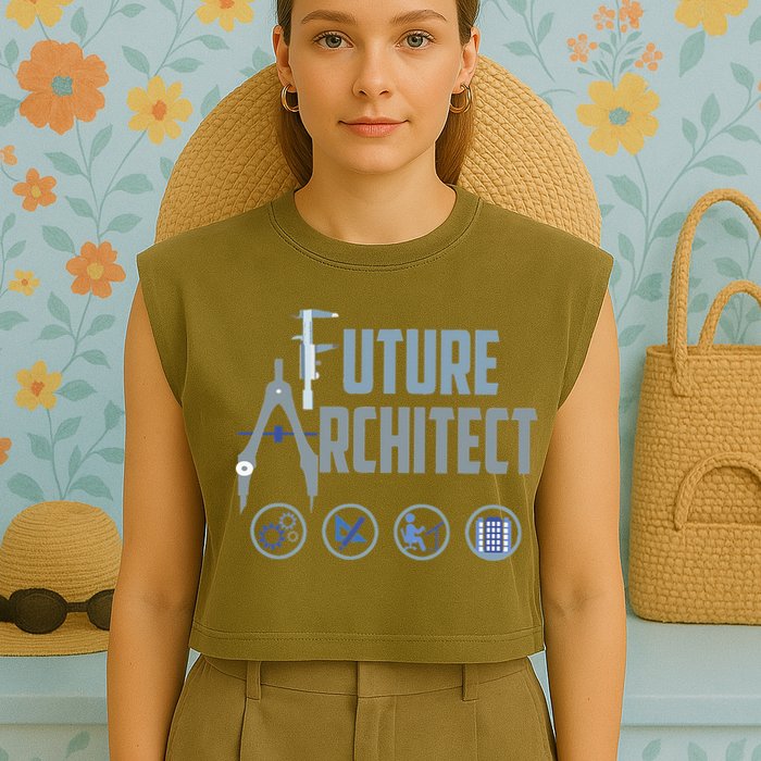 Future Architect Cute Landscape Artists Funny Garment-Dyed Women's Muscle Tee
