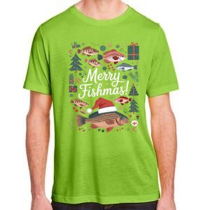 Fish Angler Christmas Merry Fishmas Carp Funny Meaningful Gift Adult ChromaSoft Performance T-Shirt