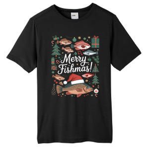 Fish Angler Christmas Merry Fishmas Carp Funny Meaningful Gift Tall Fusion ChromaSoft Performance T-Shirt