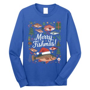 Fish Angler Christmas Merry Fishmas Carp Funny Meaningful Gift Long Sleeve Shirt