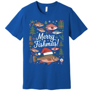 Fish Angler Christmas Merry Fishmas Carp Funny Meaningful Gift Premium T-Shirt