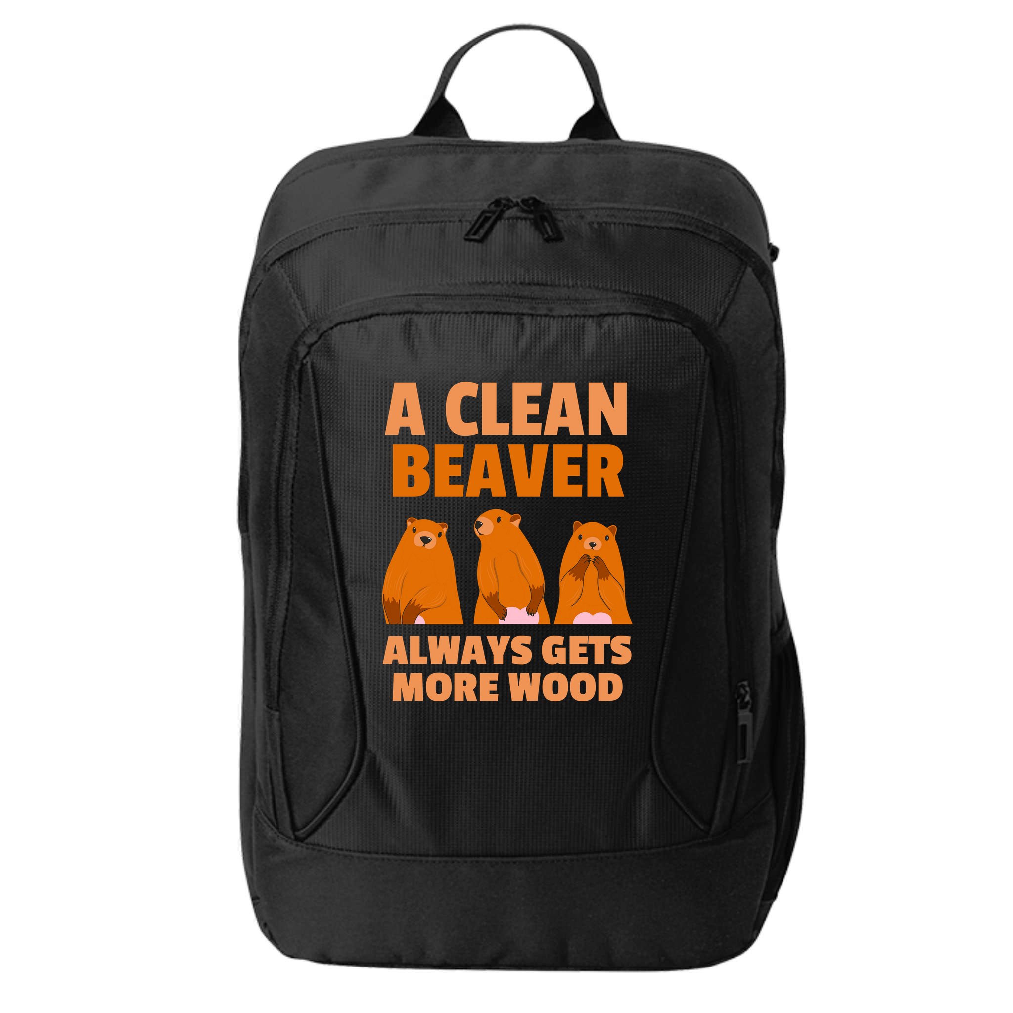 Funny A Clean Beaver Always Gets More Wood Joke Sarcastic City Backpack