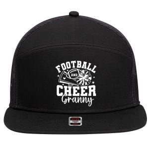 Football And Cheer Granny Football Mom Cheer Grandma Women 7 Panel Mesh Trucker Snapback Hat