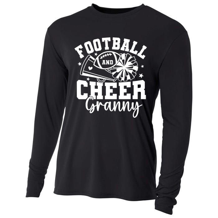 Football And Cheer Granny Football Mom Cheer Grandma Women Cooling Performance Long Sleeve Crew