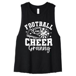 Football And Cheer Granny Football Mom Cheer Grandma Women Women's Racerback Cropped Tank