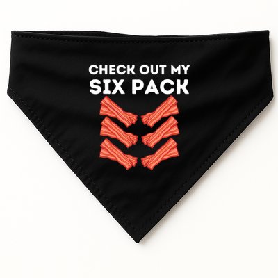 Funny Abs Check Out My Six Pack Humor Food Bacon Lovers USA-Made Doggie Bandana