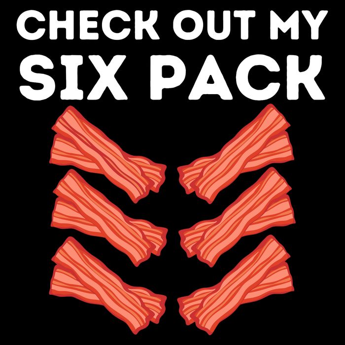 Funny Abs Check Out My Six Pack Humor Food Bacon Lovers Bucket Hat