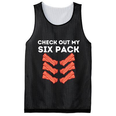 Funny Abs Check Out My Six Pack Humor Food Bacon Lovers Mesh Reversible Basketball Jersey Tank