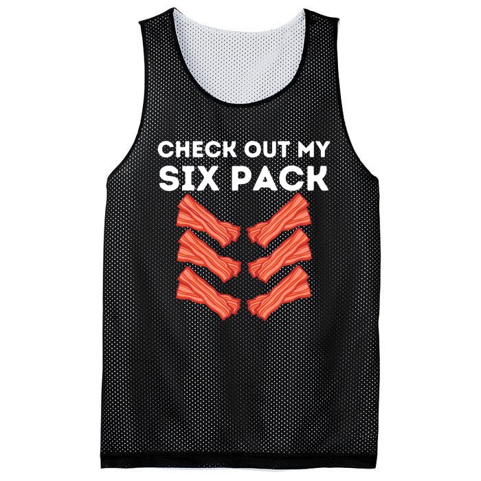 Funny Abs Check Out My Six Pack Humor Food Bacon Lovers Mesh Reversible Basketball Jersey Tank