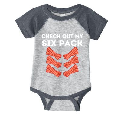 Funny Abs Check Out My Six Pack Humor Food Bacon Lovers Infant Baby Jersey Bodysuit