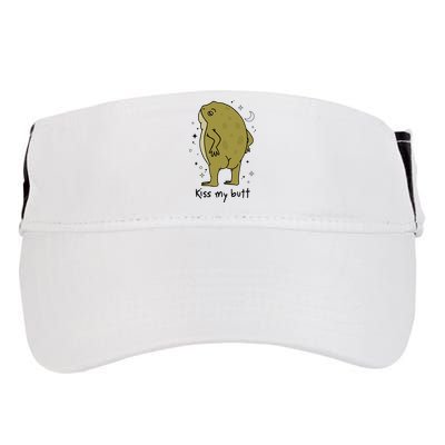 Frog Art Cottagecore Kiss My Butt Funny Frog Lovers Adult Adult Drive Performance Visor
