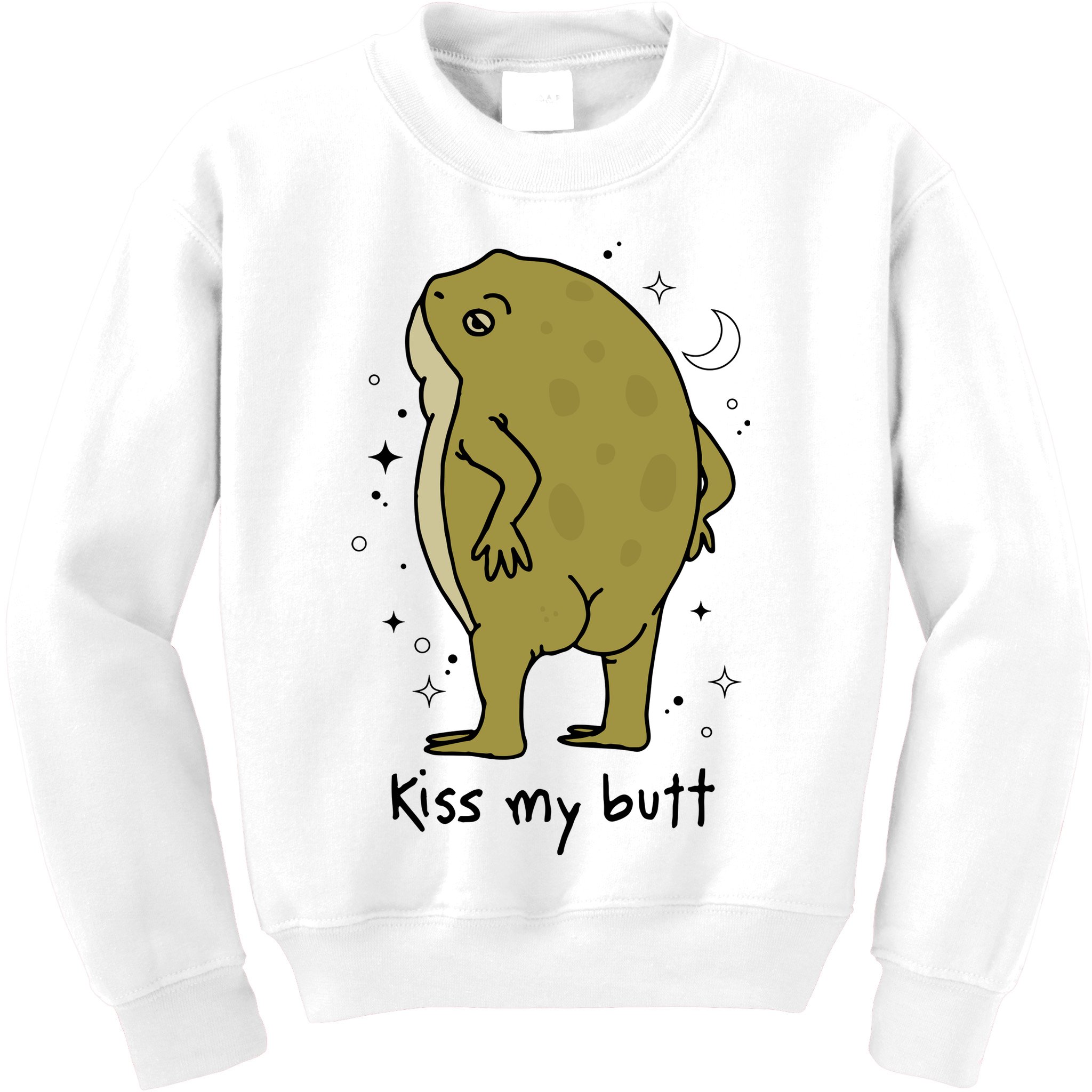 Frog Art Cottagecore Kiss My Butt Funny Frog Lovers Adult Kids Sweatshirt