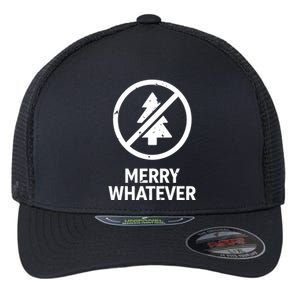 Funny Anti Christmas Grumpy Christmas Merry Whatever Flexfit Unipanel Trucker Cap