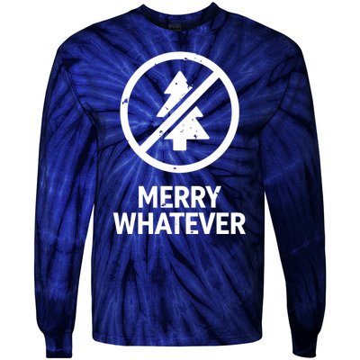 Funny Anti Christmas Grumpy Christmas Merry Whatever Tie-Dye Long Sleeve Shirt