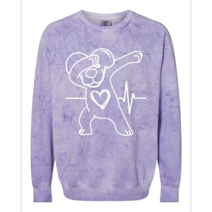 Funny And Cute Valentines Day Dabbing Puppy Heart Cool Gift Colorblast Crewneck Sweatshirt