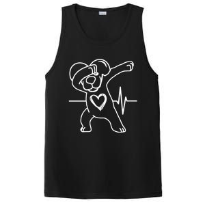 Funny And Cute Valentines Day Dabbing Puppy Heart Cool Gift PosiCharge Competitor Tank