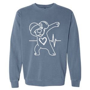 Funny And Cute Valentines Day Dabbing Puppy Heart Cool Gift Garment-Dyed Sweatshirt