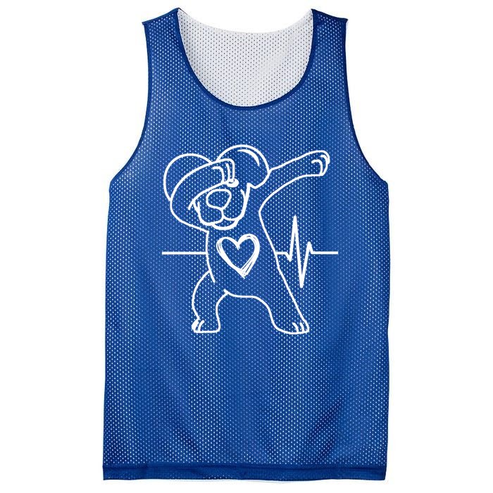 Funny And Cute Valentines Day Dabbing Puppy Heart Cool Gift Mesh Reversible Basketball Jersey Tank