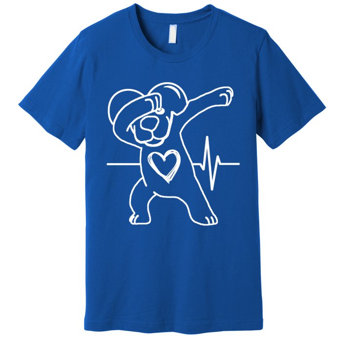 Funny And Cute Valentines Day Dabbing Puppy Heart Cool Gift Premium T-Shirt