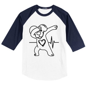 Funny And Cute Valentines Day Dabbing Puppy Heart Cool Gift Baseball Sleeve Shirt